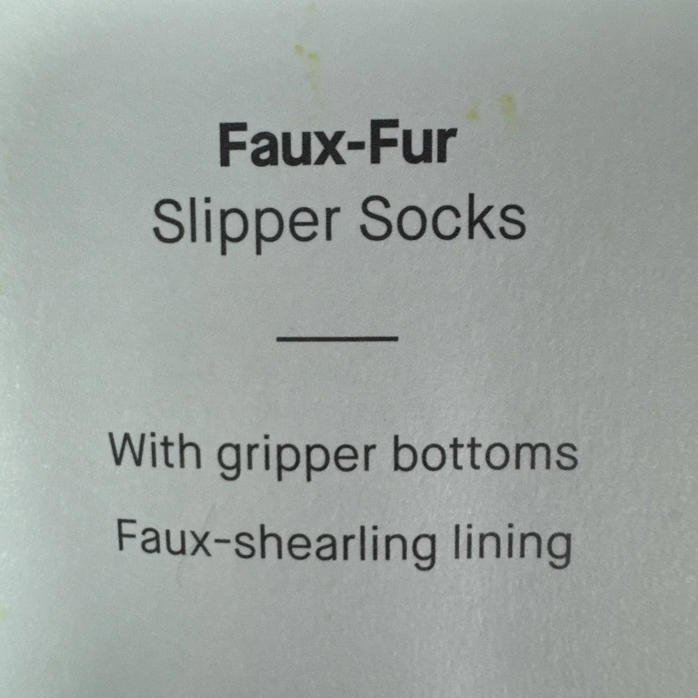 Auden Women's 0772 M/L 8-12 Faux Fur Slipper‎ Socks Taupe Gripper Bottom NWT